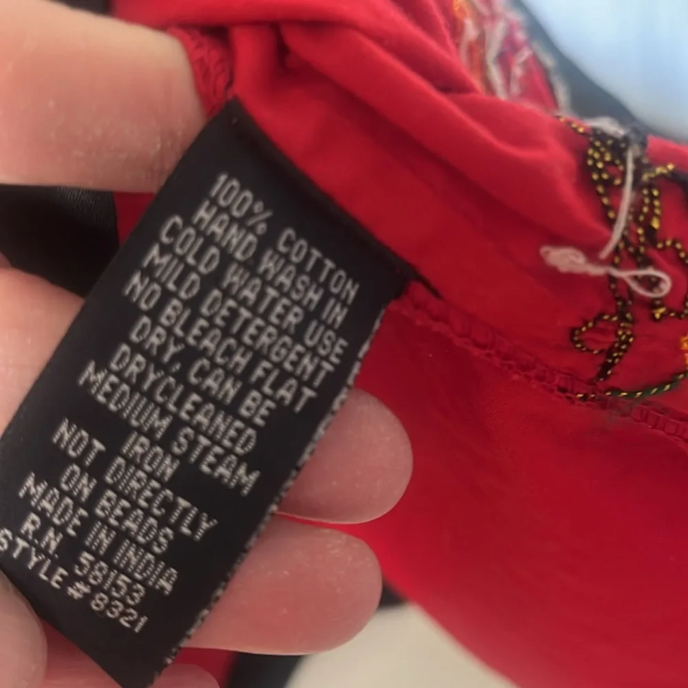 Chaudry red flare embellished skirt from India size medium - Picture 8 of 10